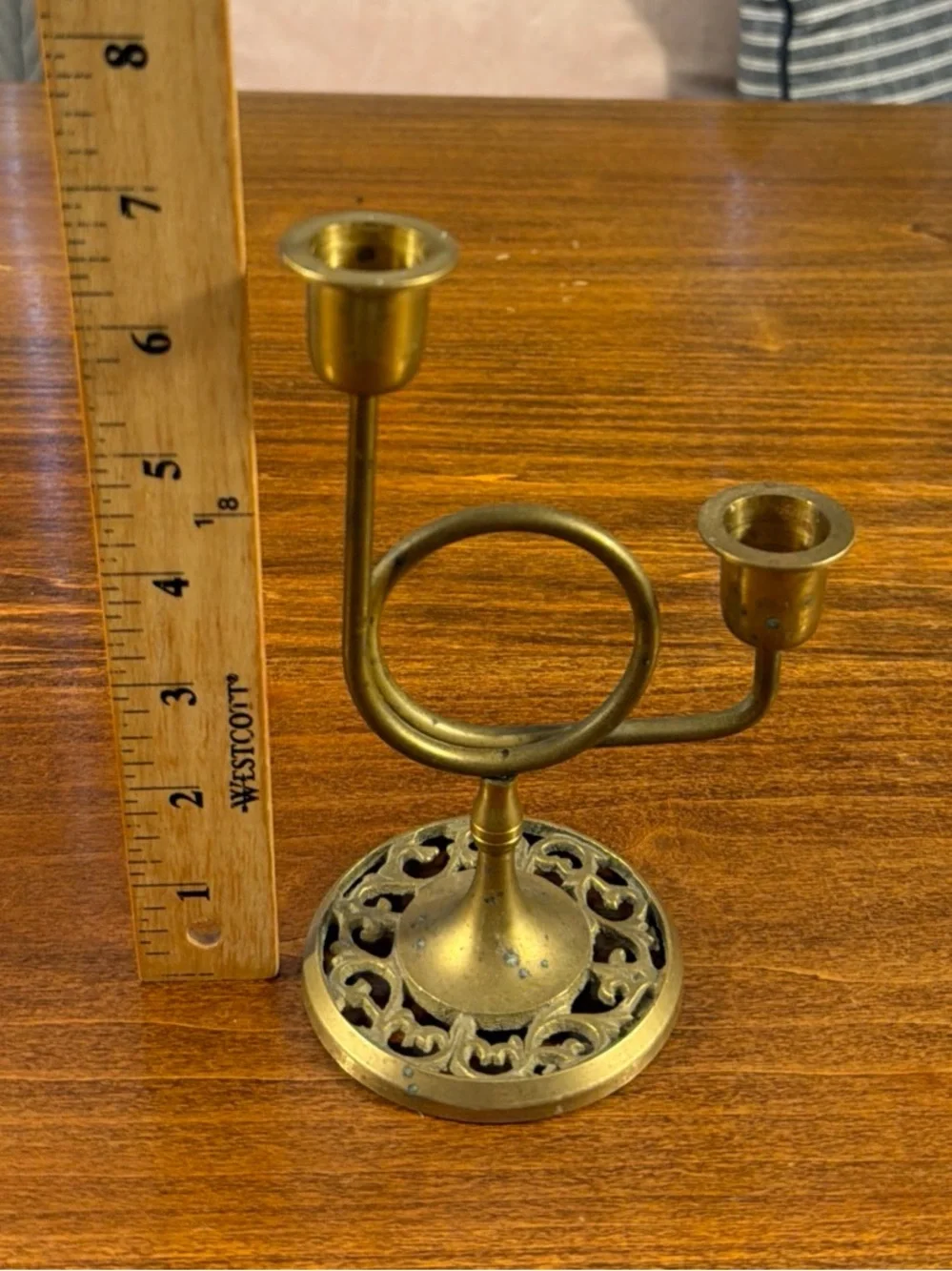 Brass Two-Arm Decorative Candle Holder